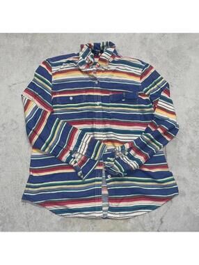 Vintage Chaps Multicolor Striped Collared Button Down Shirt Rodeo western